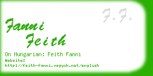 fanni feith business card